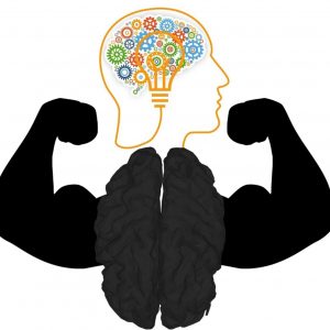 illustration hémisphères cerveau et tête avec pensées et idées